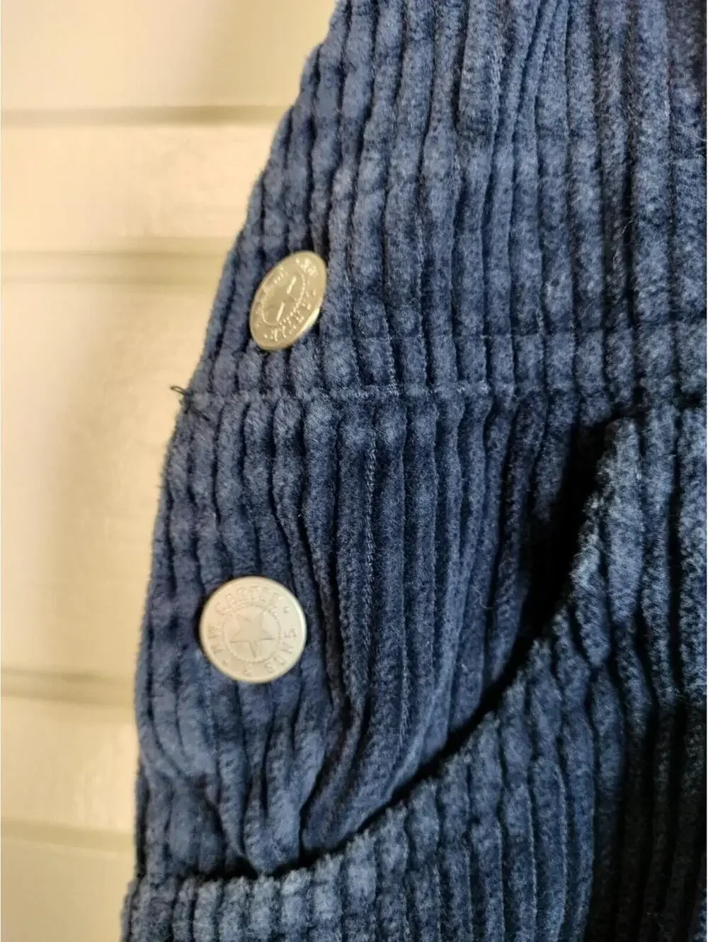 VTG Carter's Rugged Outdoor Wear Corduroy Overalls‎ 2T Navy Blue Train Workwear